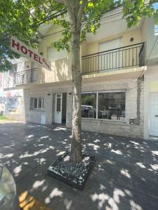 een hotel met een boom voor een gebouw bij Hotel gade in Mar del Plata