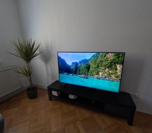 Televízia a/alebo spoločenská miestnosť v ubytovaní Vienna: Cozy 2-Room Apt. (U3 - Schweglerstrasse)