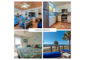 a collage of four pictures of aominiumominium at Sunny Beach by Book That Condo in Panama City Beach