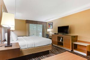 a hotel room with a bed and a flat screen tv at Best Western Summit Inn in Niagara Falls