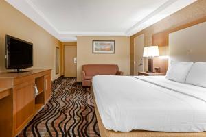 a hotel room with a bed and a flat screen tv at Best Western Summit Inn in Niagara Falls