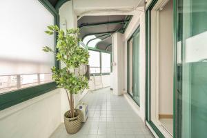 Hongdae Modern House的阳台或露台