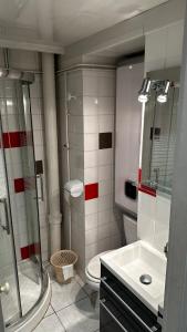 Et badeværelse på Le Sarciron 10 Duplex Le Mont Dore