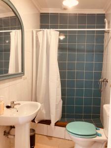 een badkamer met een toilet en een wastafel bij Casa Camões II in Porto