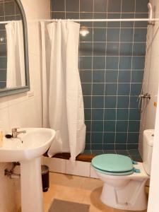 een badkamer met een toilet en een wastafel bij Casa Camões II in Porto