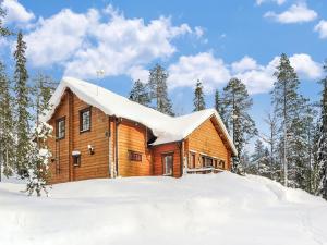 Holiday Home Tervakko by Interhome في لوستو: كابينة خشب في الثلج