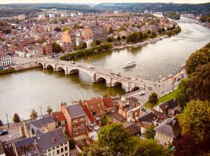a bridge over a river in a city with buildings at SalzinnesChezSoi 2 in Namur