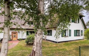 ein weißes Haus mit einem Baum davor in der Unterkunft Stunning Home In Prerow With Wifi And 1 Bedrooms in Prerow