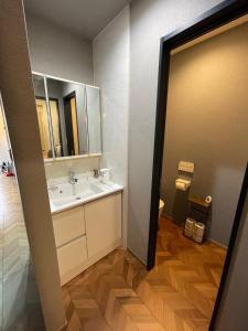 a bathroom with a sink and a mirror at Guest House Numazu Port - Vacation STAY 18050v in Numazu
