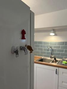 Kuchyň nebo kuchyňský kout v ubytování Ferienwohnung Gartenglück
