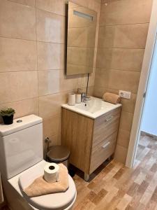 un bagno con un water e un lavandino di Apartamento Marae a Corralejo