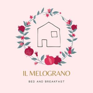 logotipo de un bed and breakfast con una corona de flores en Il Melograno, en Guidonia
