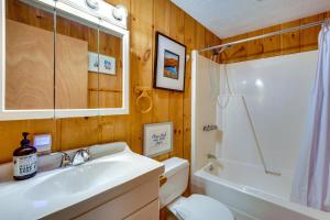 un bagno con lavandino, WC e doccia di Relaxing Mountain Refuge 4 Miles to Mt Snow! a Dover
