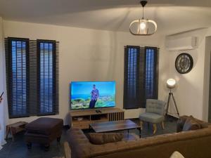 TV a/nebo společenská místnost v ubytování Résidence Le Panorama 1