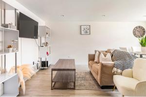 TV a/nebo společenská místnost v ubytování Cozy 2 brm apartment mins away from United Center