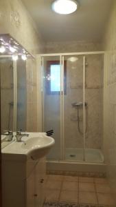 a bathroom with a shower and a sink and a tub at Grande maison 6 chambres indépendante avec jardin et terrasse in Lisses +9 photos