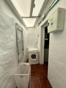 baño con lavadora en una habitación en Casa Rural en Valsequillo en Las Palmas de Gran Canaria