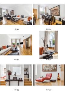 un collage de fotos de una sala de estar y un comedor en Maisonette Hyde Park, en Londres