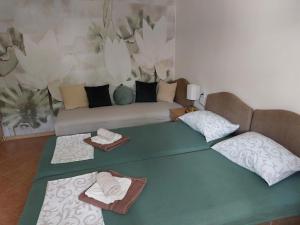 sala de estar con 2 sofás y sofá en Vicky Apartments, en Kotor