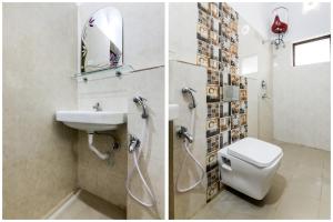 y baño con lavabo, aseo y espejo. en OYO Flagship Sunshine 2 en Khandagiri