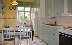 a kitchen with a table and chairs and a window at Nice Home In Ystad With 0 Bedrooms in Ystad