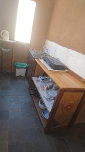Dapur atau dapur kecil di Hermosa cabaña para 4 personas con tinaja-Cochiguaz Valle de Elqui