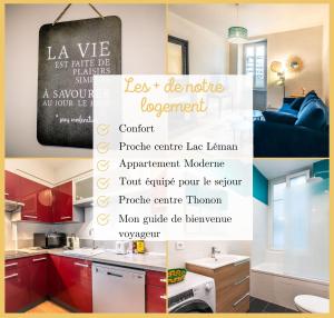 Appartement T4 Centre Thonon les bains 주방 또는 간이 주방