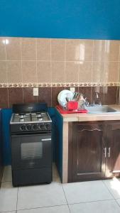 Köök või kööginurk majutusasutuses Casa la flor de loto