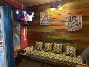 TV a/nebo společenská místnost v ubytování Ti Coin Des hauts de saint joseph 974
