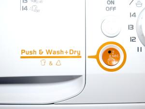 an image of a washing machine with a push and wash dry button at Paz y calma en Madrid centro in Madrid