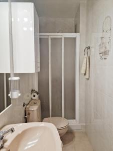 Baño pequeño con aseo y lavamanos en Apartamento San Agustín - Alojamientos El Duque, en Córdoba