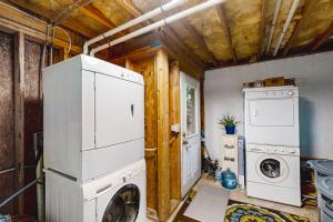 a laundry room with a washer and dryer at Pisgash Cottage in Pisgah Forest