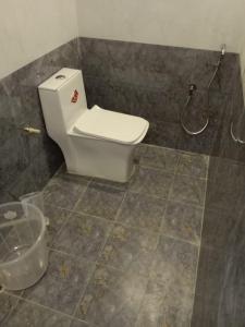 a bathroom with a toilet and a shower at HOTEL RAAJ GRAND in Chennai