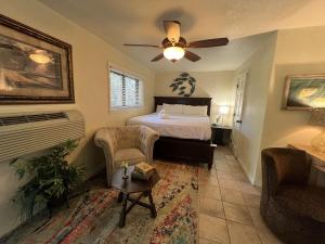 Voodi või voodid majutusasutuse Poolside King Cabana with full kitchen, king bed, sleeper sofa and pool access, Hotel Room toas