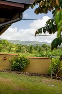 a view of the mountains from the garden of a house at La Villa Holiday, 10 personnes, piscine patio bar terrasse in Sainte-Rose