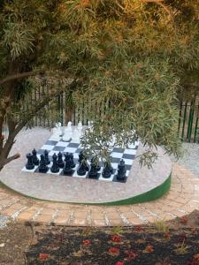 a chess board on the ground under a tree at JB Countrylife Accommodation in Centurion