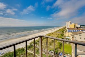 a view of the beach from the balcony of a condo at Pool Access 8th-Floor Condo on North Myrtle Beach in Myrtle Beach