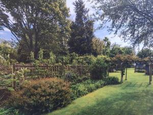 a garden with a wooden fence and some plants at Nature Charm & Fruit Delights -Try, Relax, Repeat in Ashford