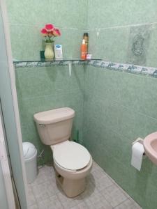 a bathroom with a toilet and a sink at Casa Amelia in San Blas