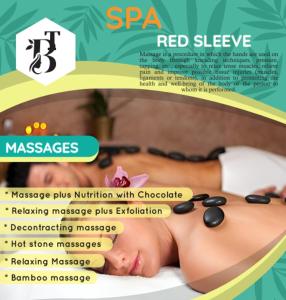 a flyer for a spa with a picture of a baby at Tortuga House in Puerto Baquerizo Moreno
