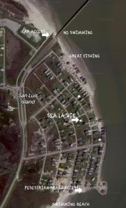 a map of a parking lot with a street at Sea-La-Vie, your beach house oasis in Freeport