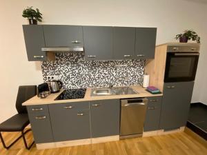 Kuchyň nebo kuchyňský kout v ubytování Paky Appartements 00322