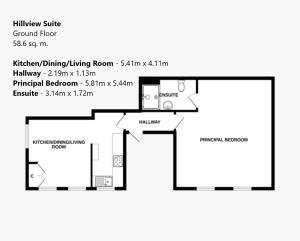 a floor plan of a house at Beachside Suites in Minehead