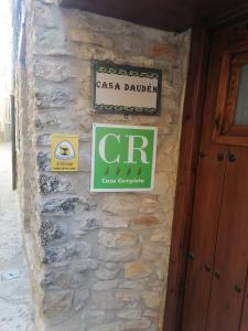 Certificado, premio, señal o documento que está expuesto en Casa rural Daudén