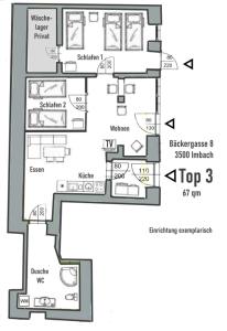 Grundriss der Unterkunft APARTMENTS KREMSTAL