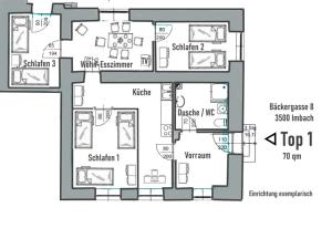 Grundriss der Unterkunft APARTMENTS KREMSTAL