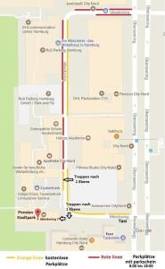 un mapa de la línea del metro en Chicago en Pension Stadtpark en Hamburgo