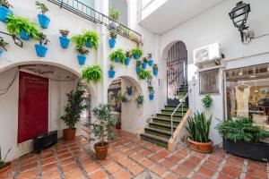 a building with potted plants on the side of it at A relaxed bohemian vibe in Old town in Marbella