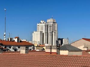 una vista de una ciudad con altos edificios blancos en Malasaña Sky, en Madrid