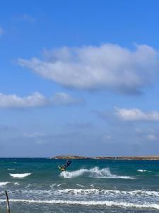 una persona está haciendo kitesurf en el océano en Trullo Alessandro e Villa Raffaela, en San Vito dei Normanni